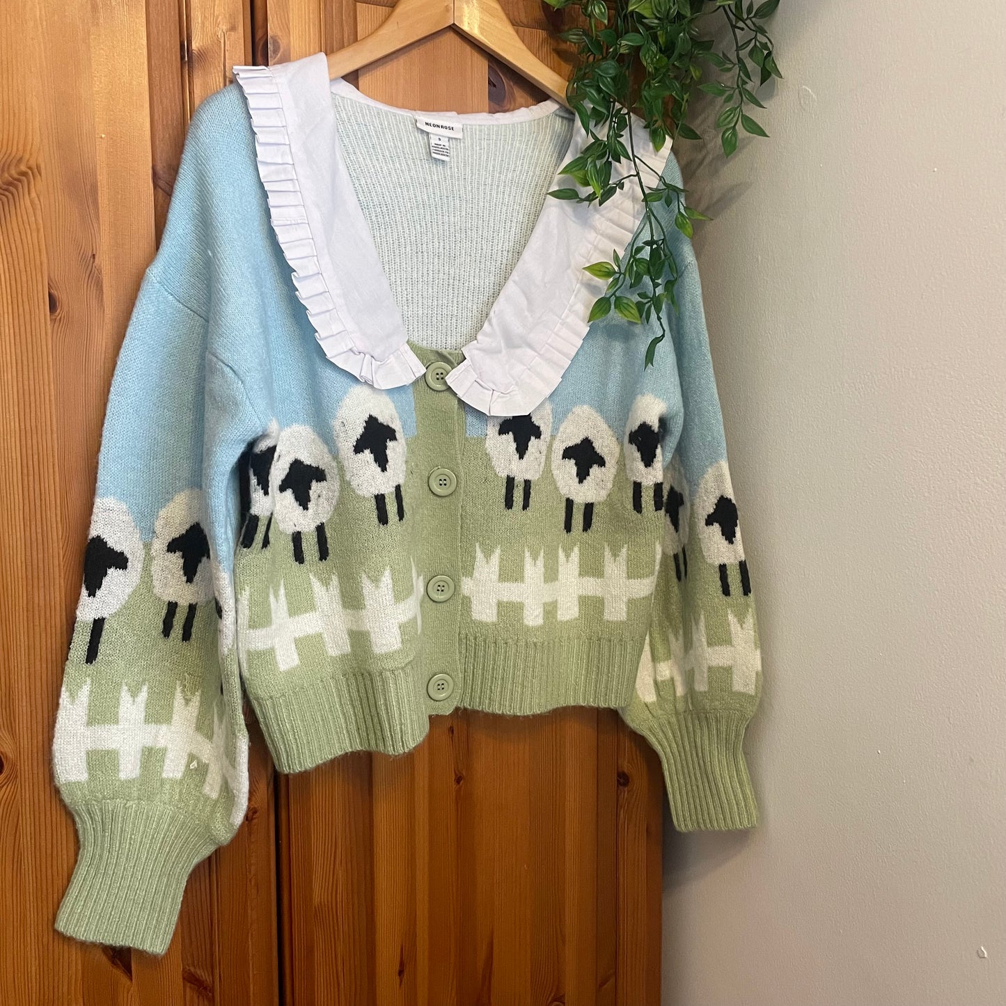 Neon Rose Sheep Cardigan