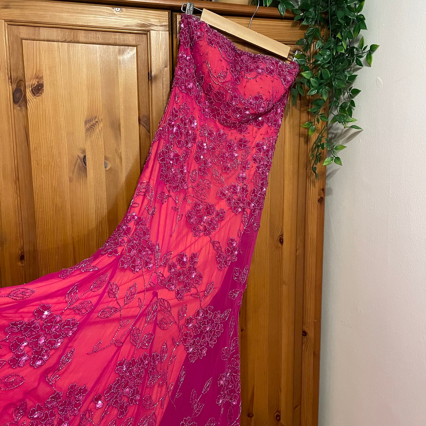 Strapless Sequin Evening Dress