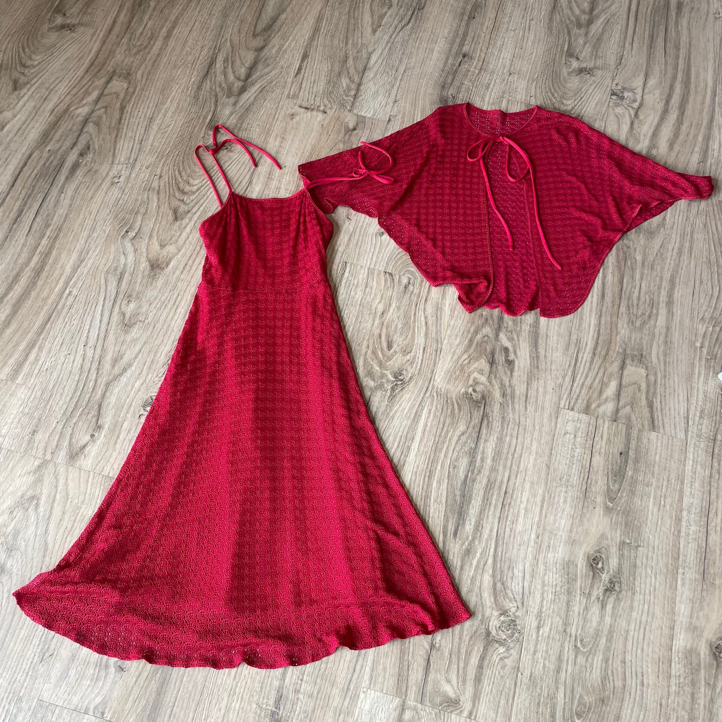 1970s Crochet Dress and shawl