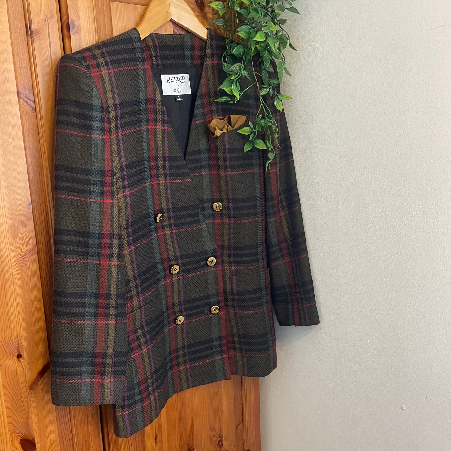Wool checked Oversized blazer