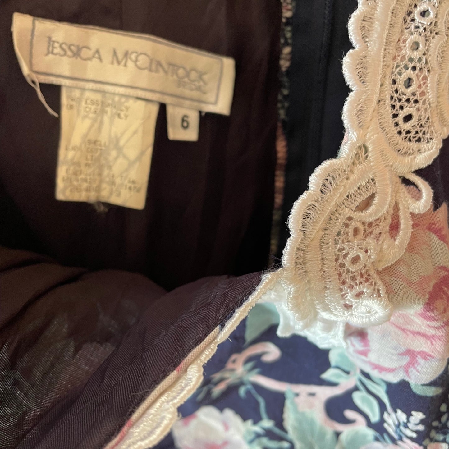 1980s Floral Dress