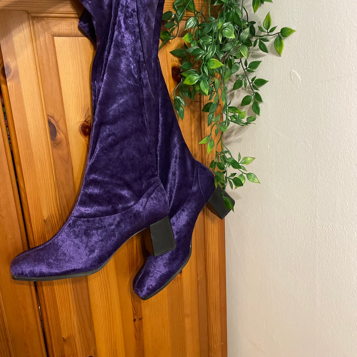 Purple Velvet Mama Mia Boots