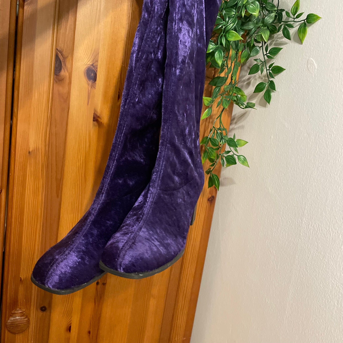 Purple Velvet Mama Mia Boots