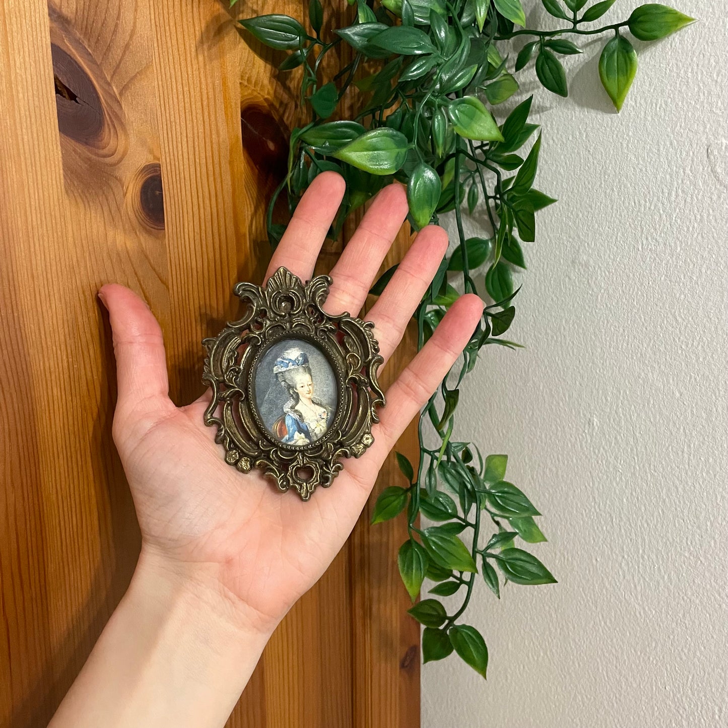 Miniature Italian brass frame picture
