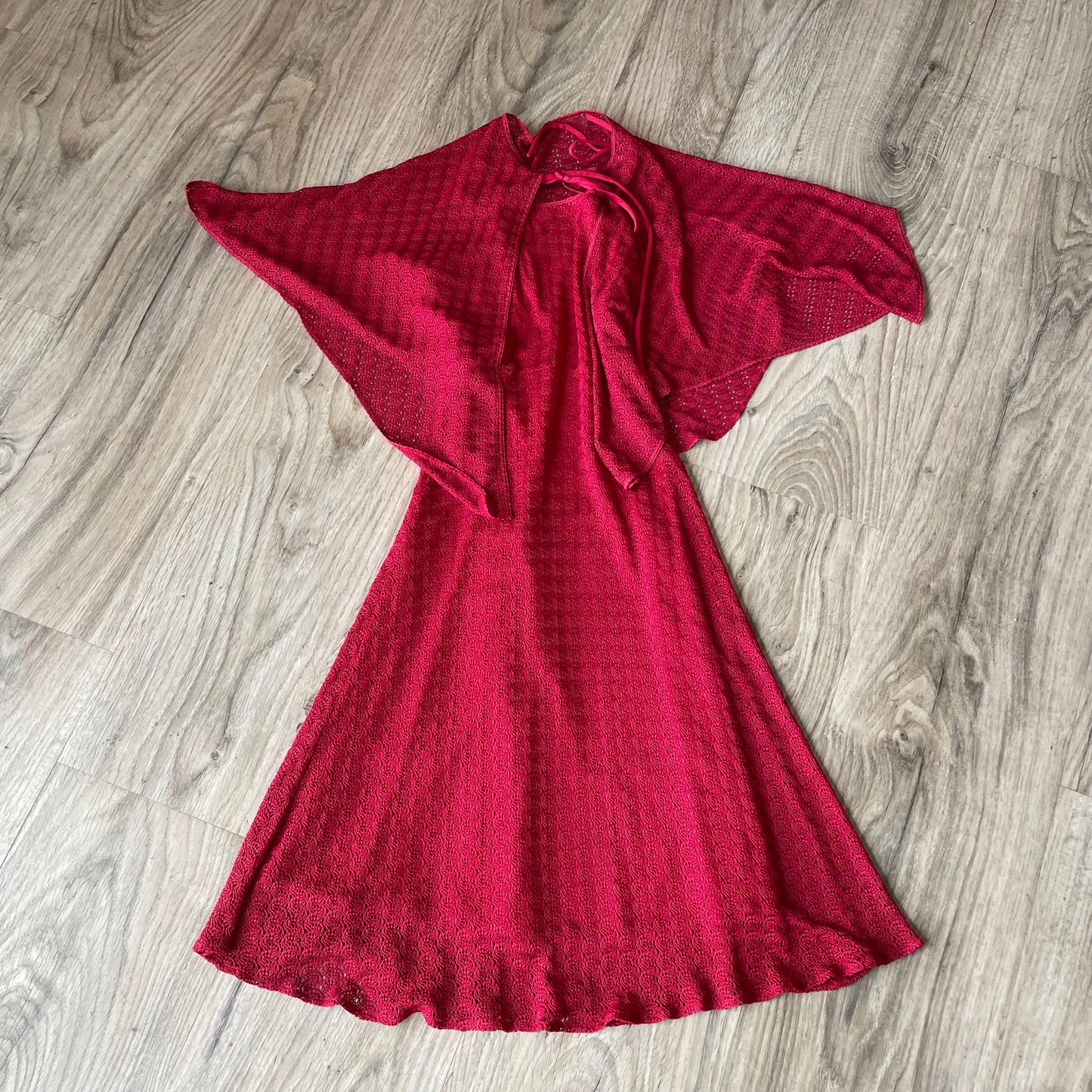 1970s Crochet Dress and shawl