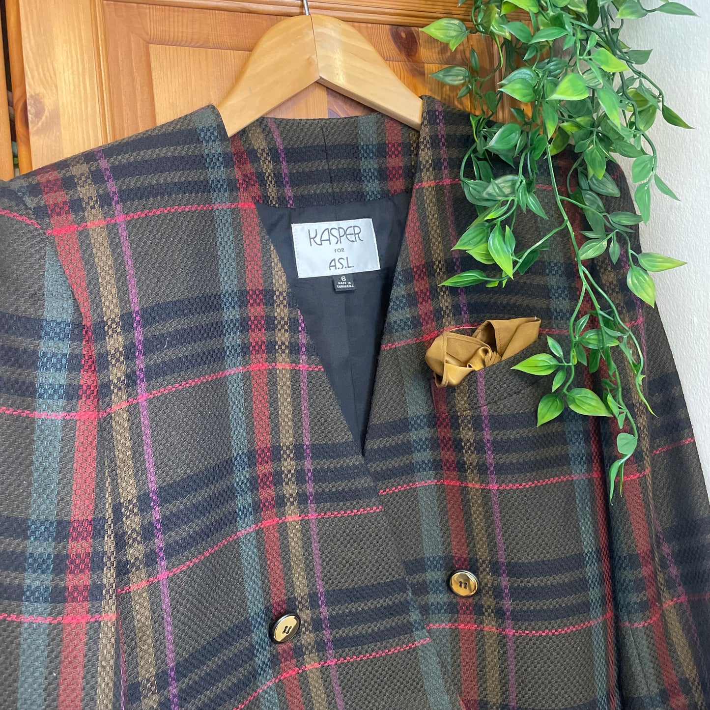 Wool checked Oversized blazer