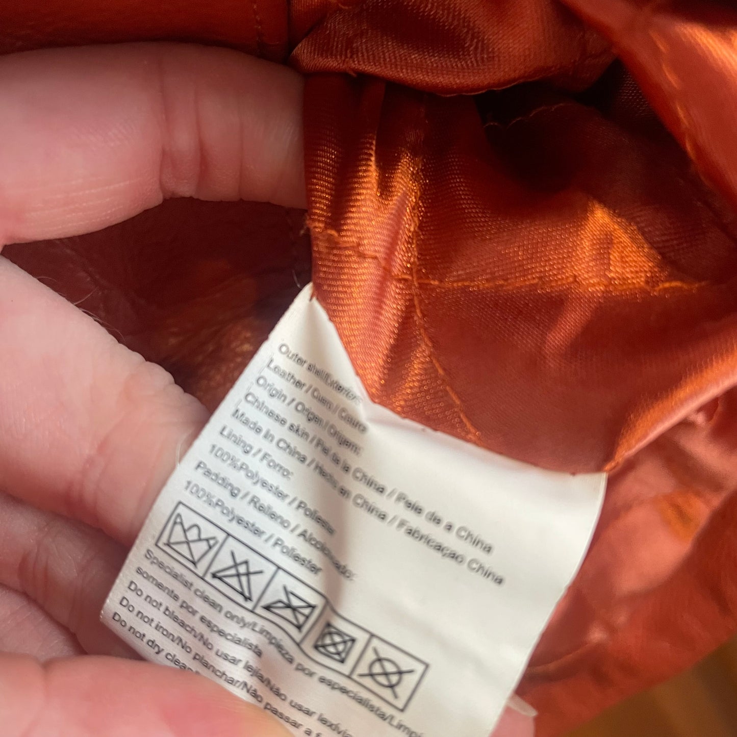 Orange Leather Biker Jacker