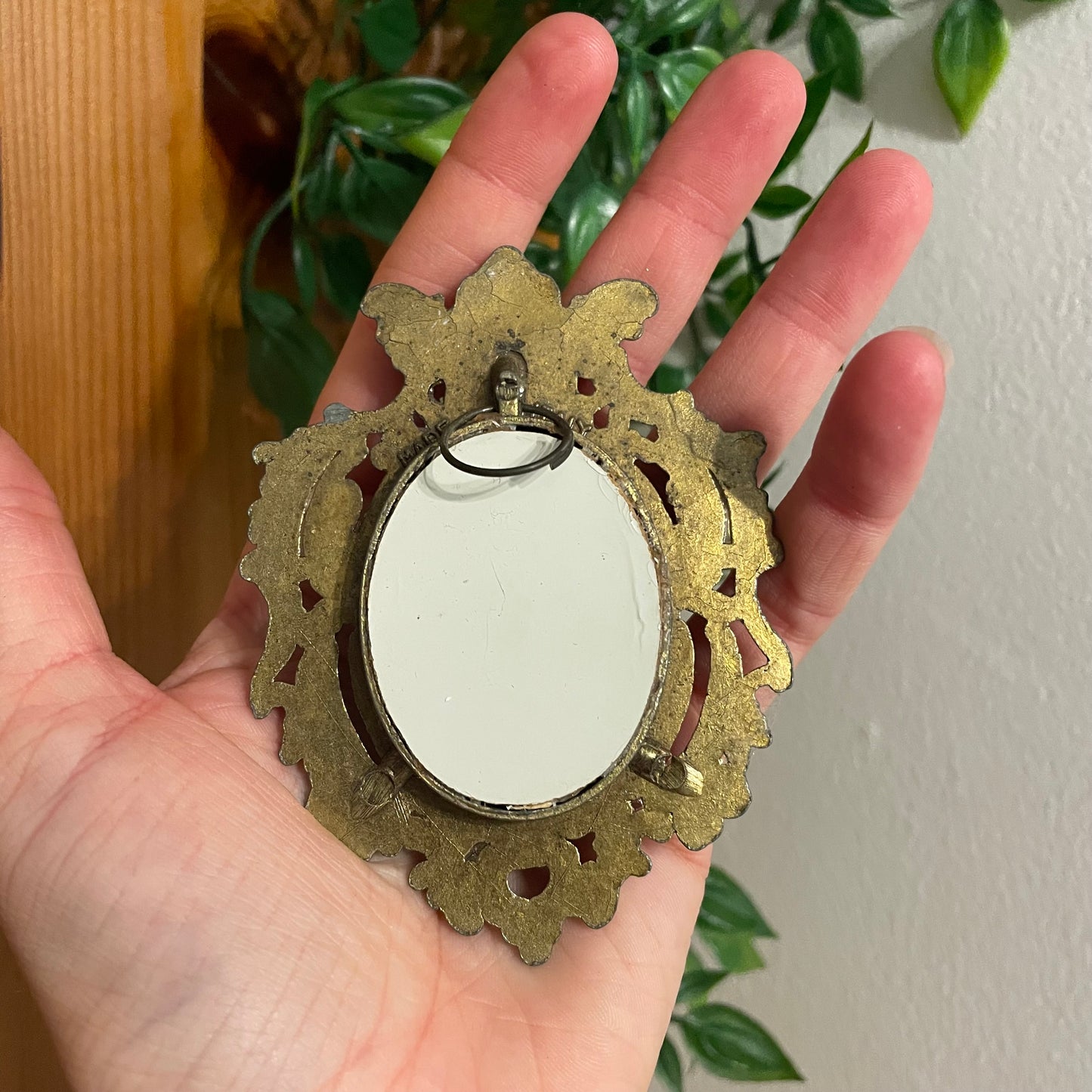 Miniature Italian brass frame picture