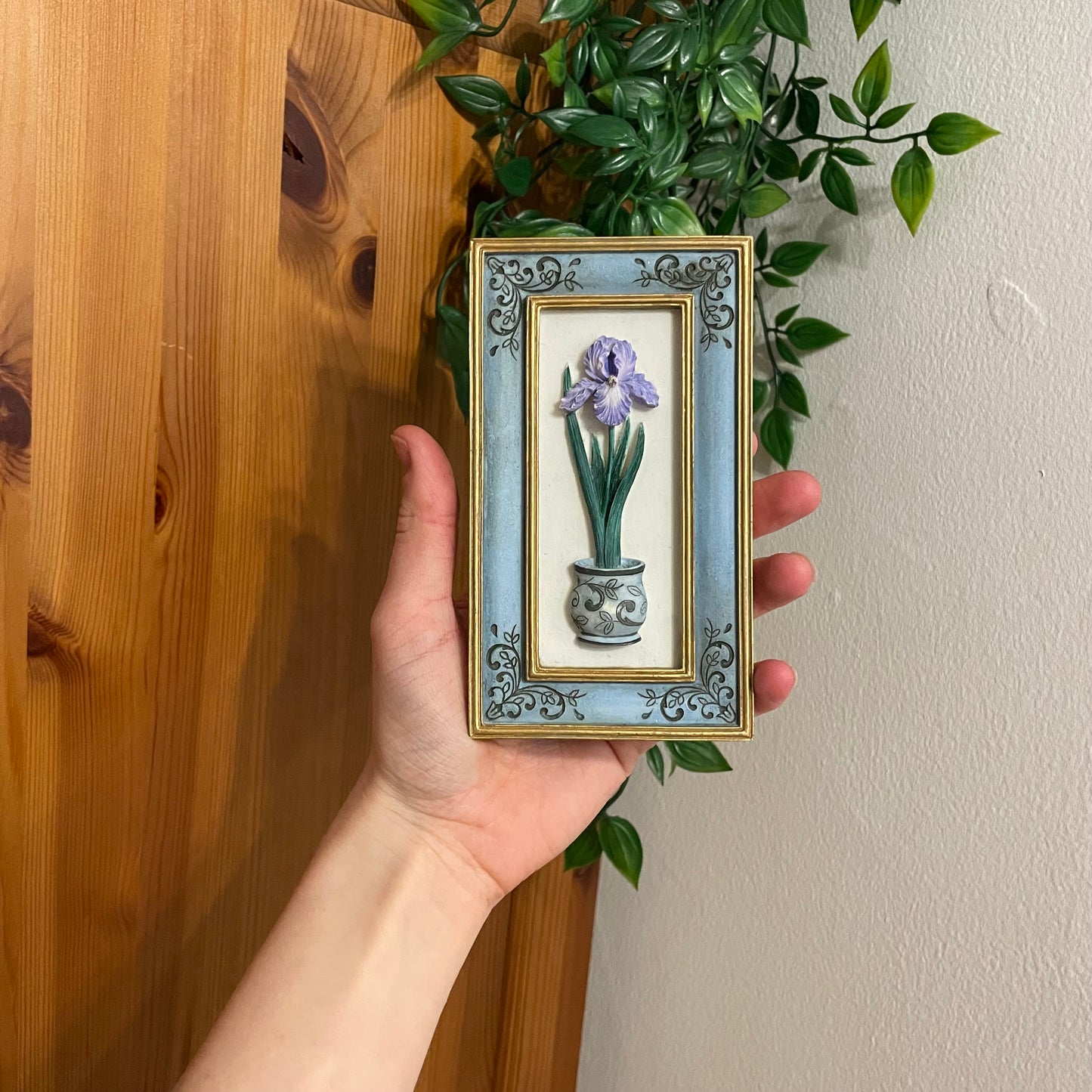 Set of 3 hand painted wall plaques