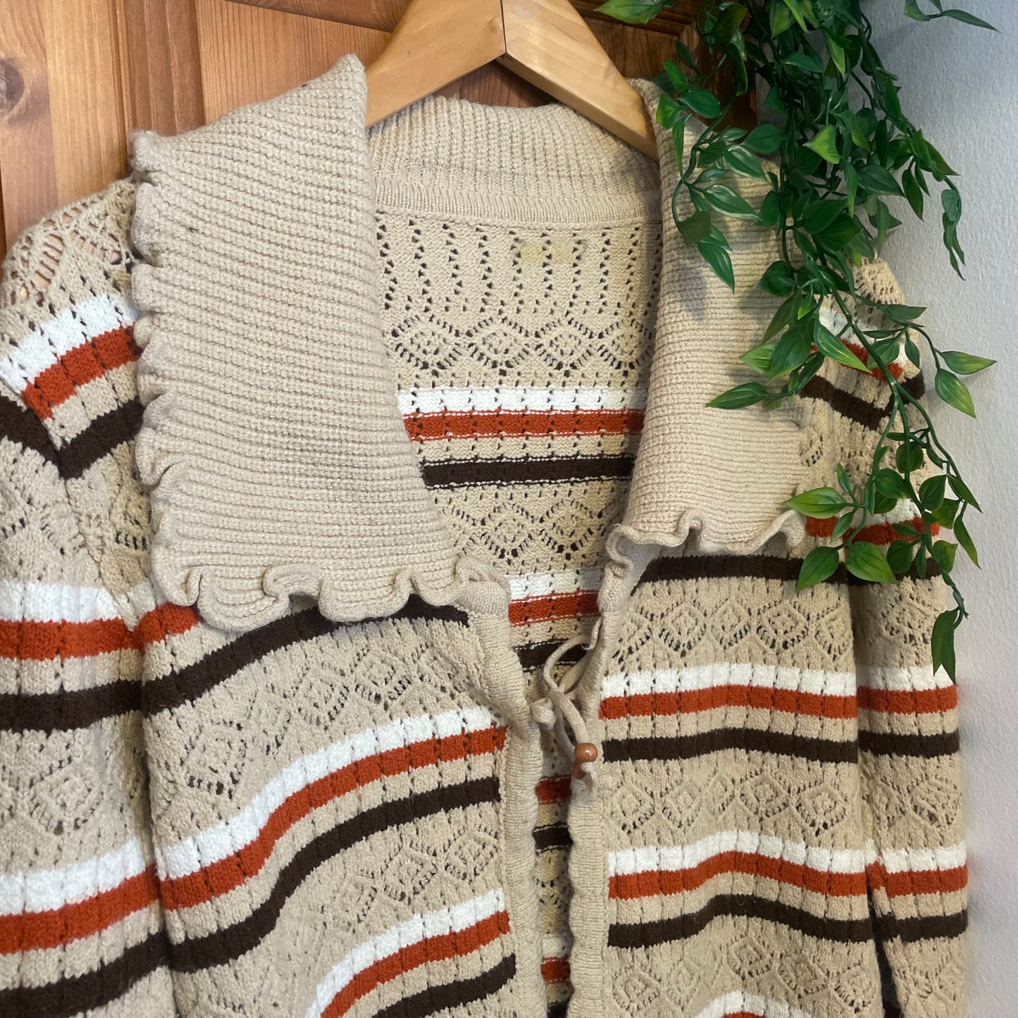 70s Striped Knit Cardigan