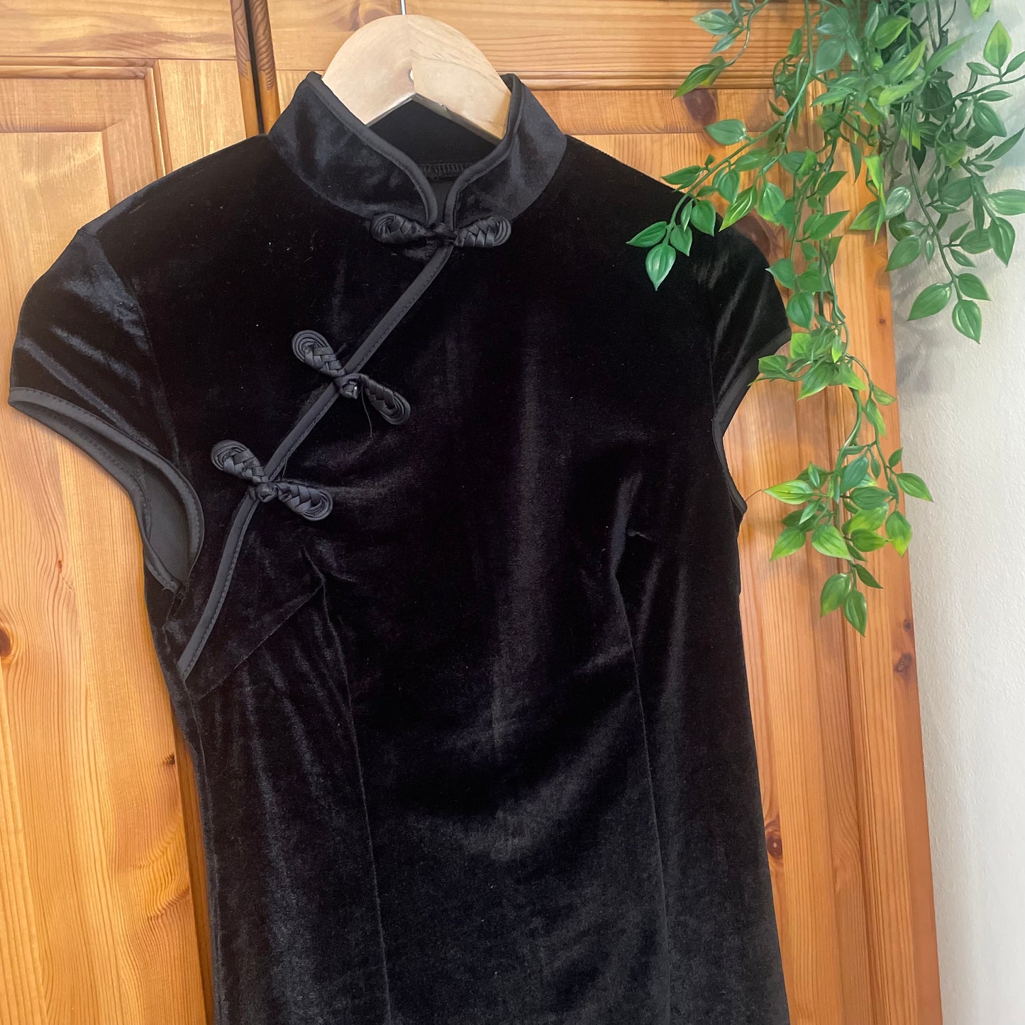 Black Velvet Oriental Style Dress