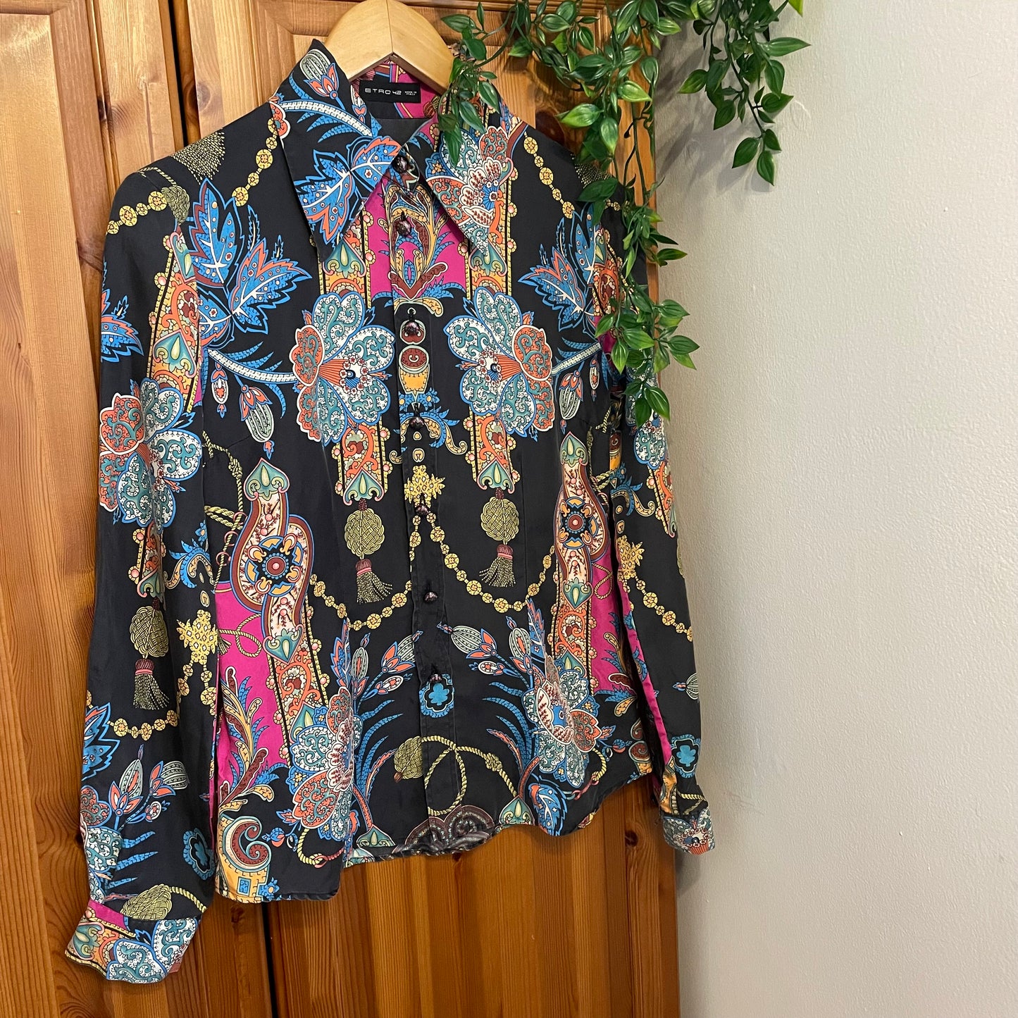 60s Silk Pattern Blouse