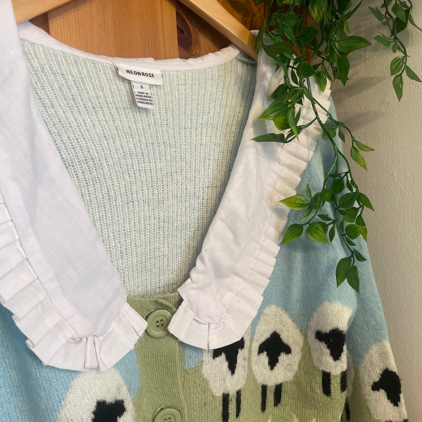 Neon Rose Sheep Cardigan