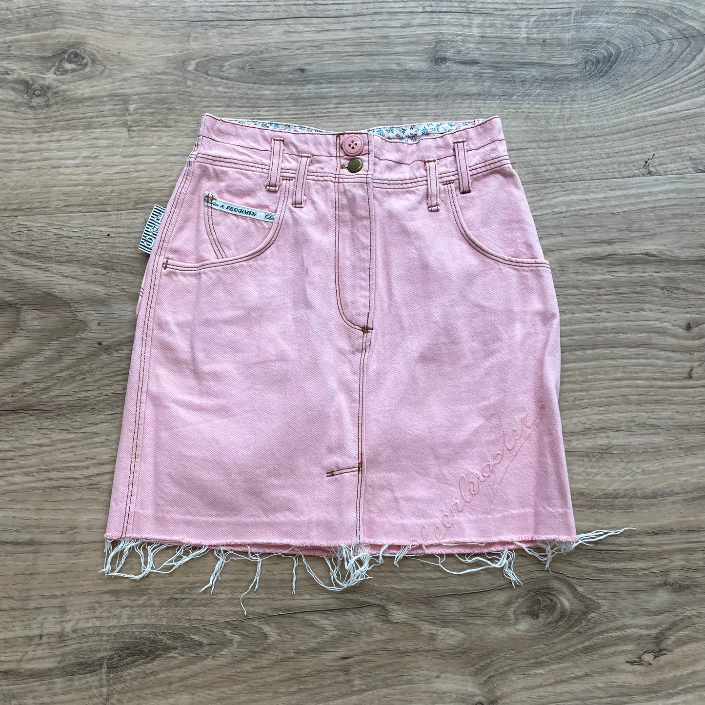 Pink Denim Skirt