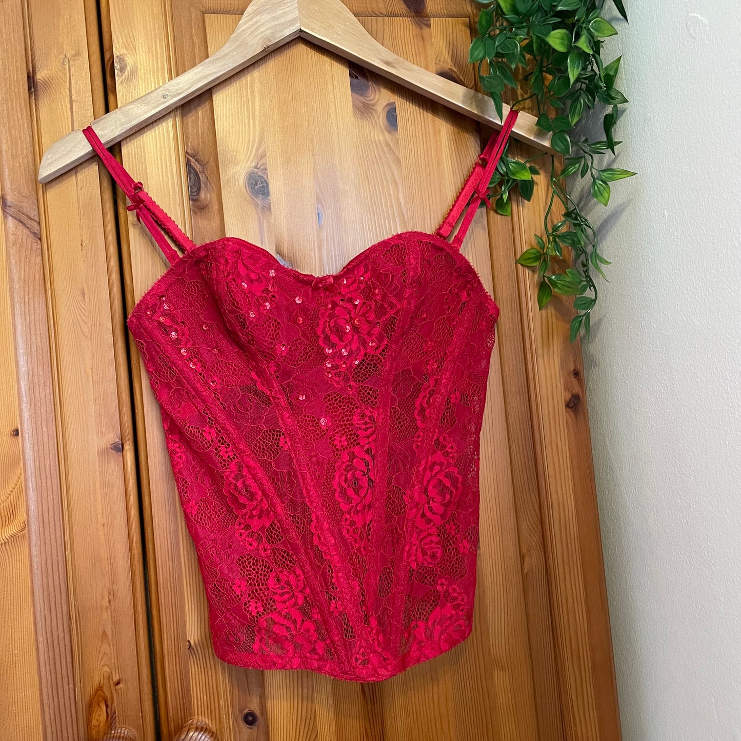 Y2K Lace / Beaded Corset Top