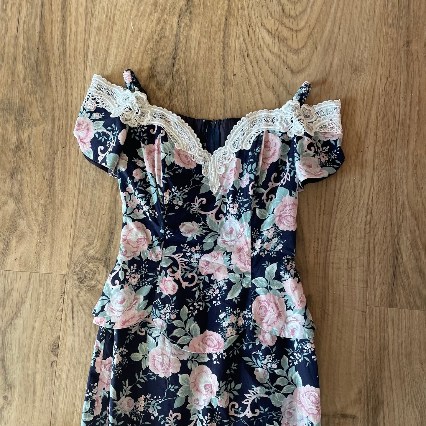 1980s Floral Dress