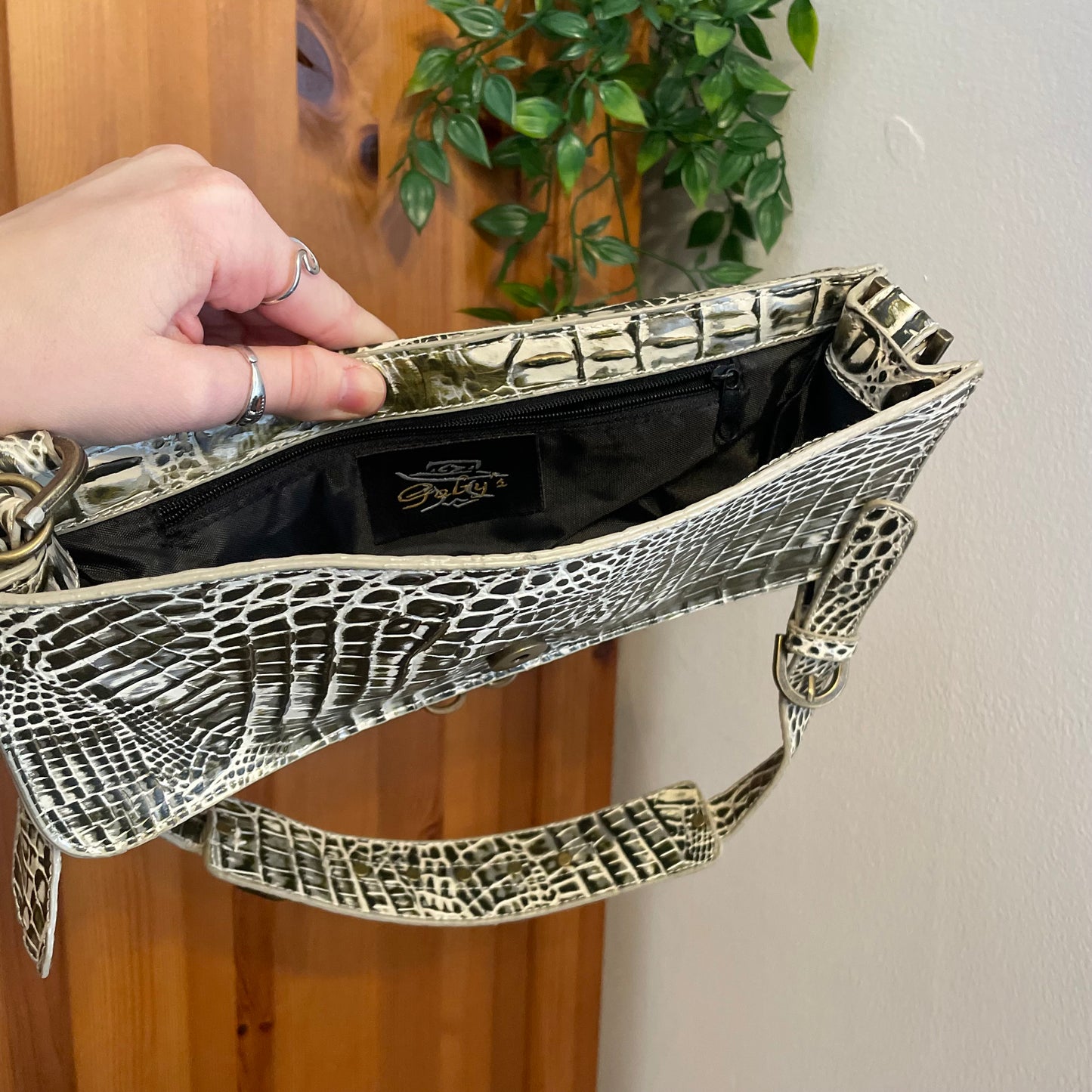 Y2K Crocodile Style Chain Bag