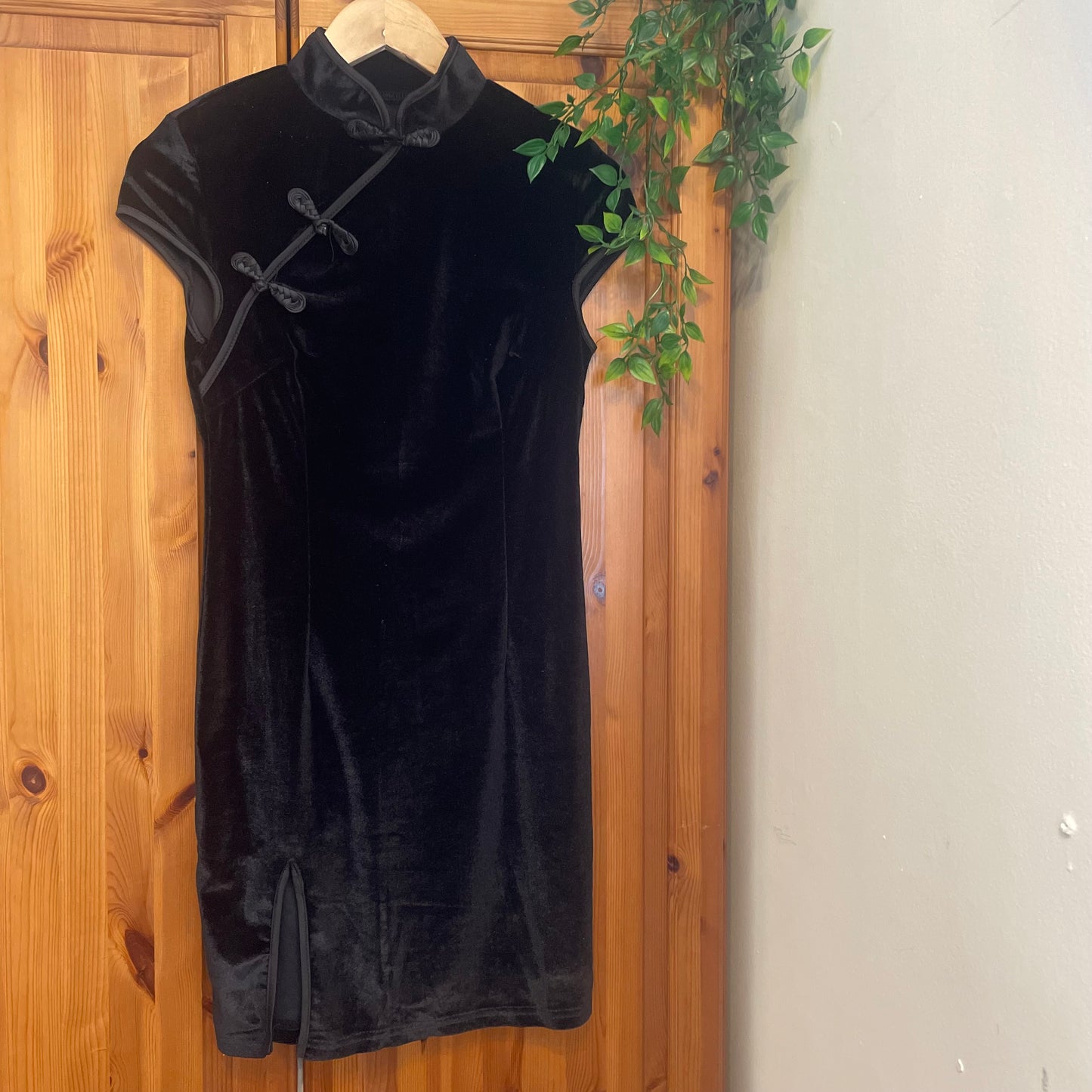 Black Velvet Oriental Style Dress