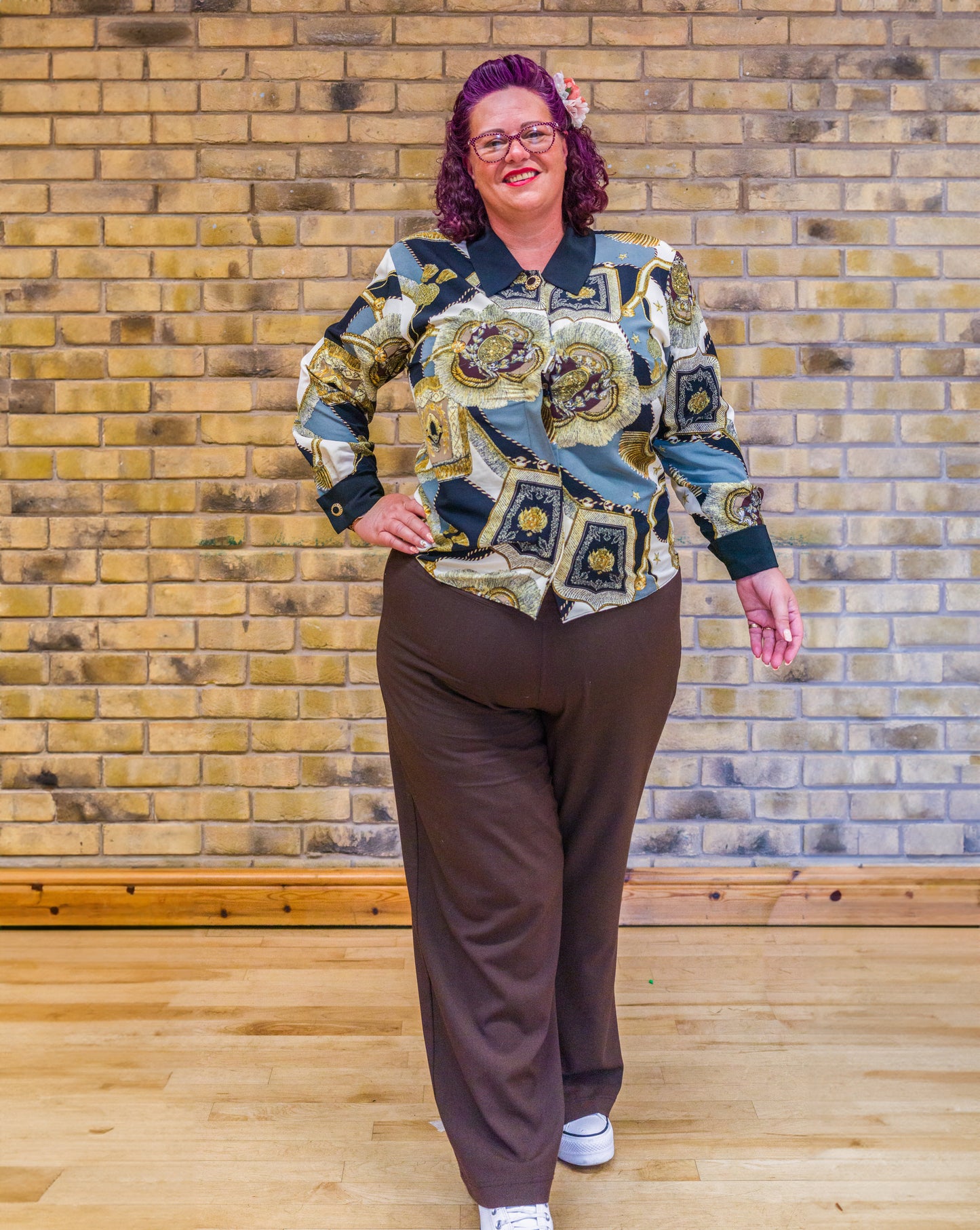 Pattern Silk Style Blouse
