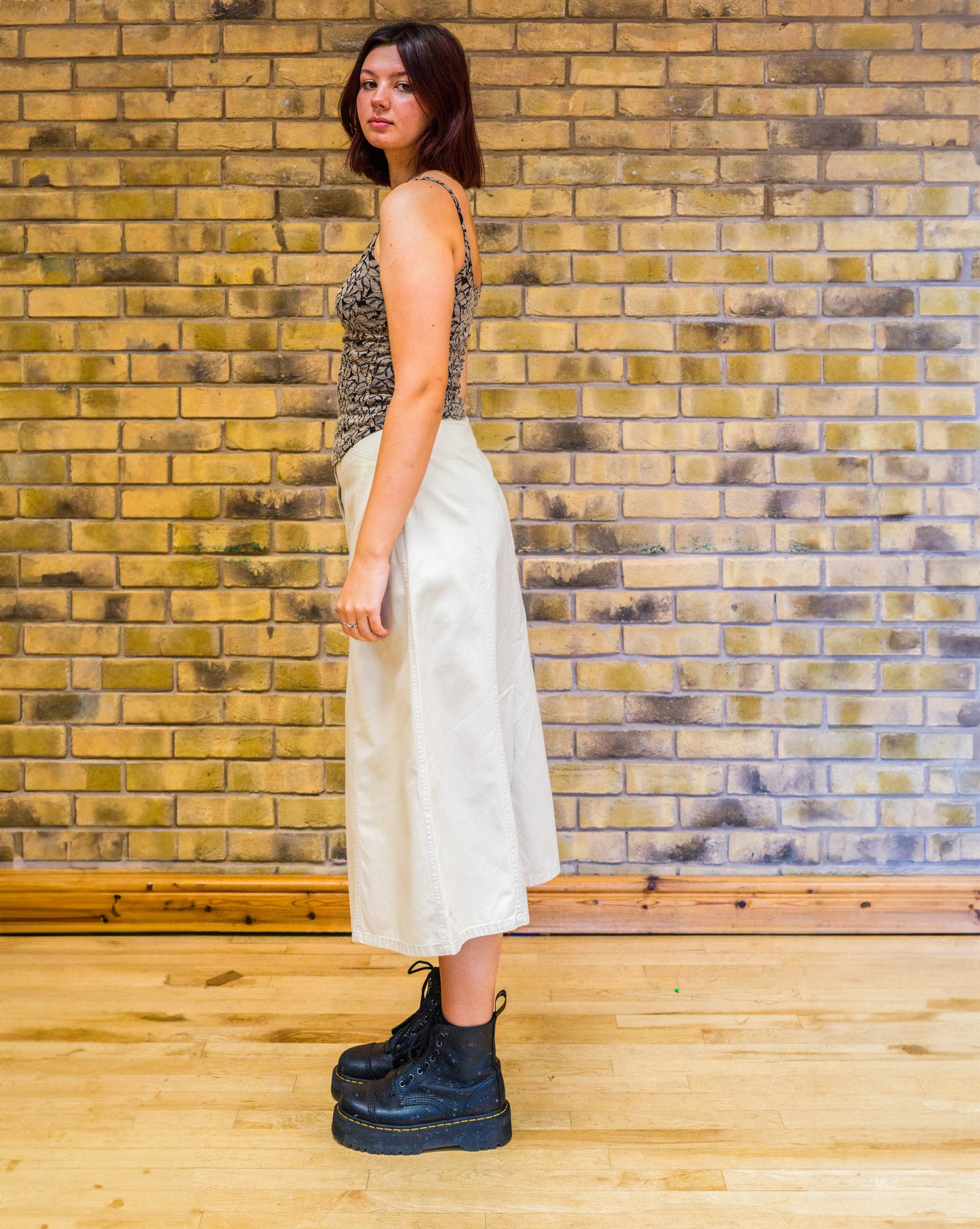 Beige Midi Skirt