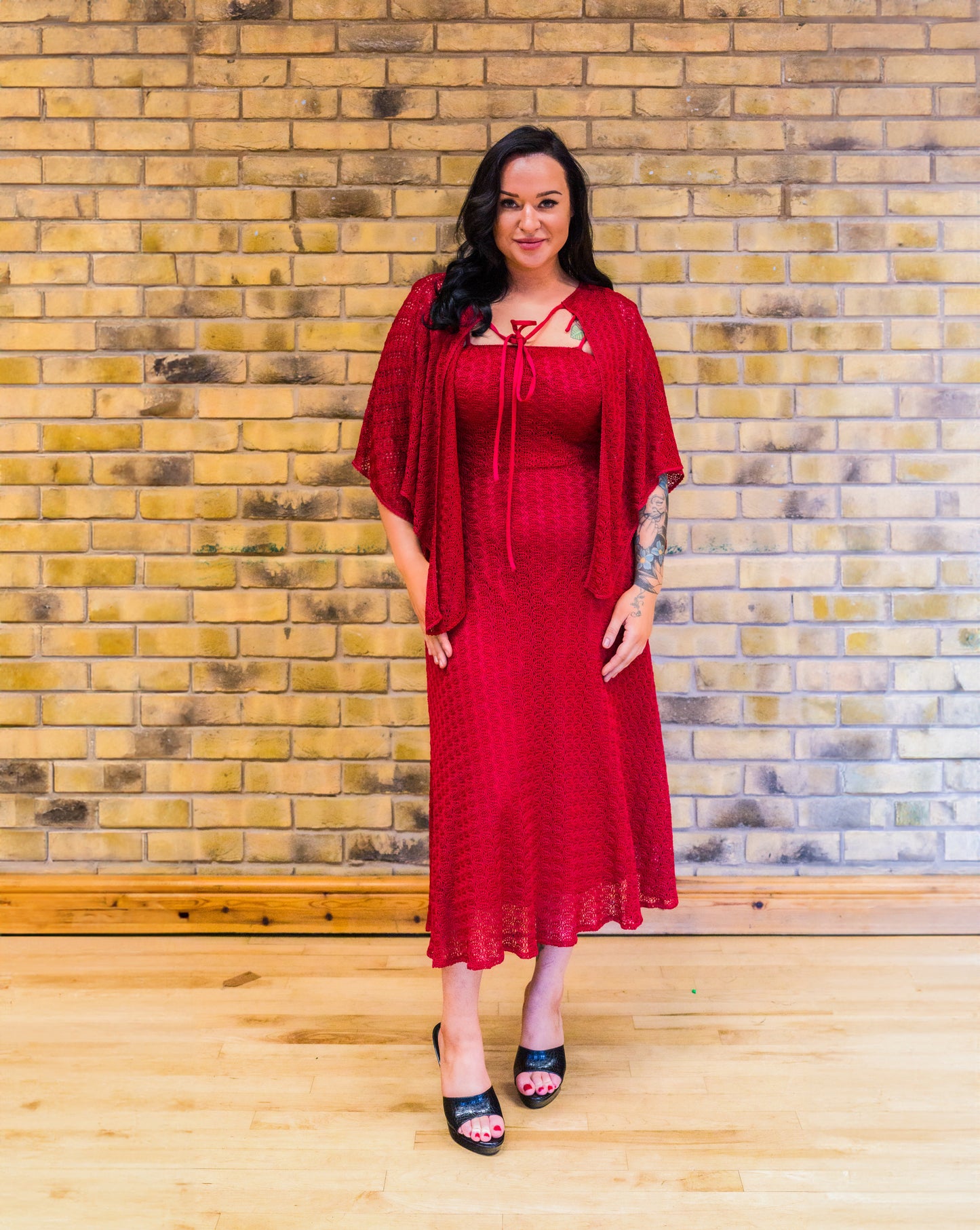 1970s Crochet Dress and shawl
