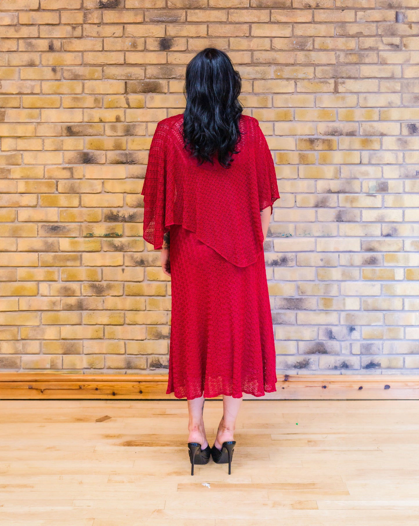 1970s Crochet Dress and shawl