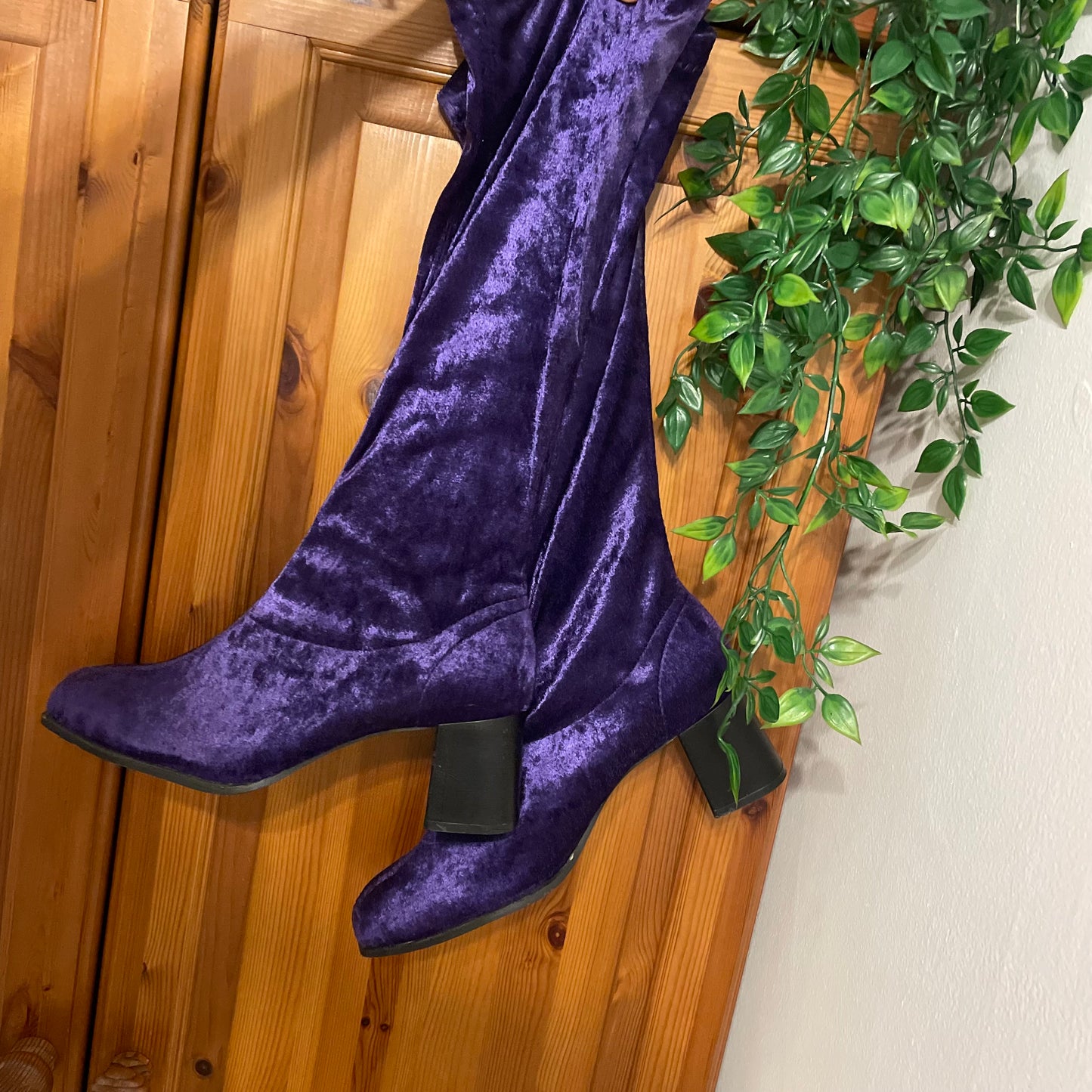 Purple Velvet Mama Mia Boots