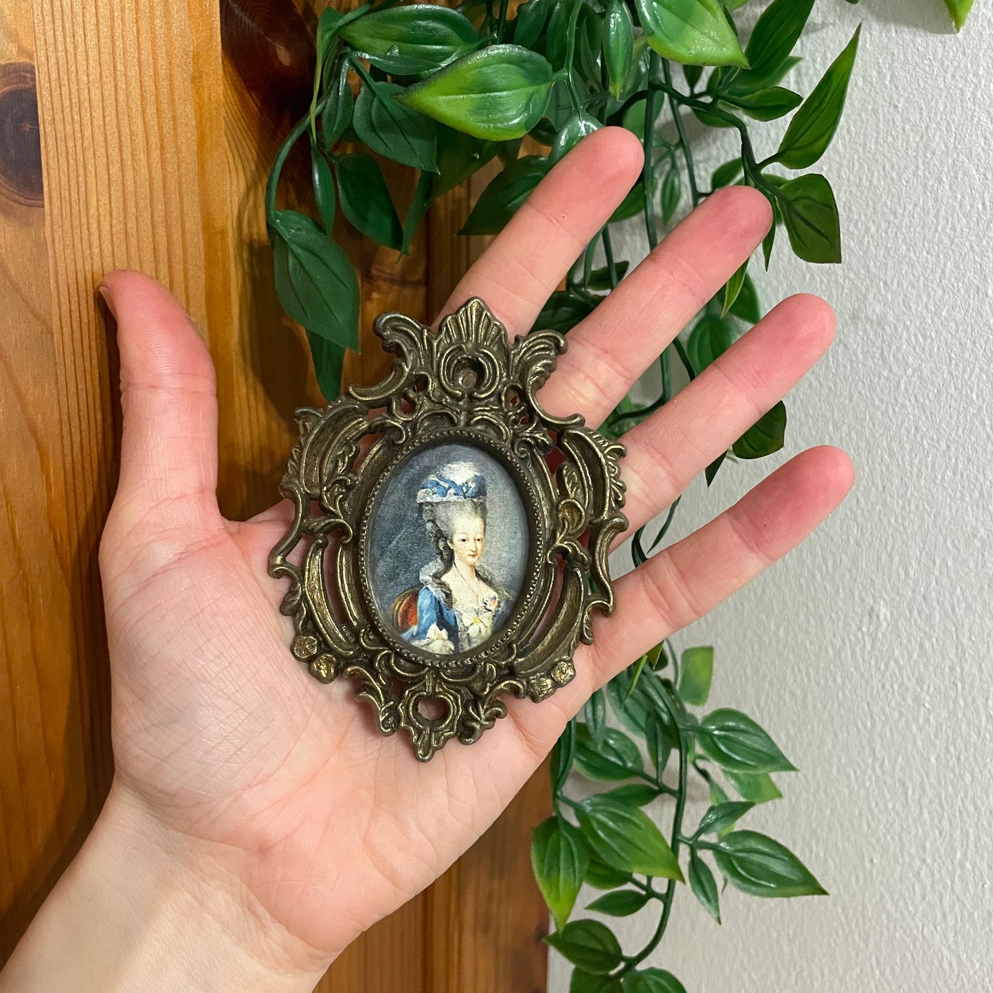 Miniature Italian brass frame picture