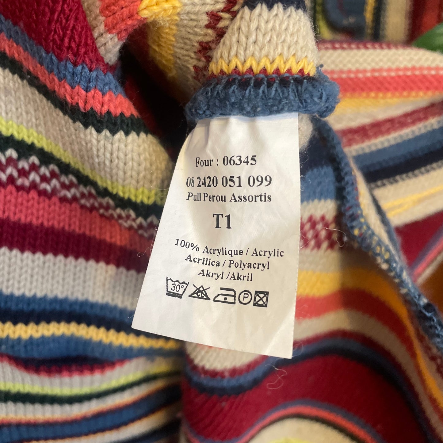 70s Striped Hippie Style Jumper