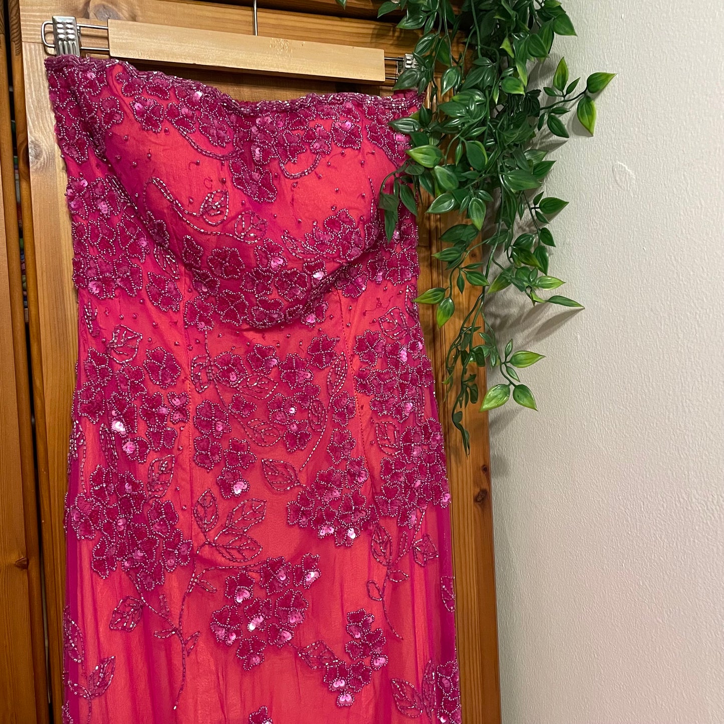 Strapless Sequin Evening Dress