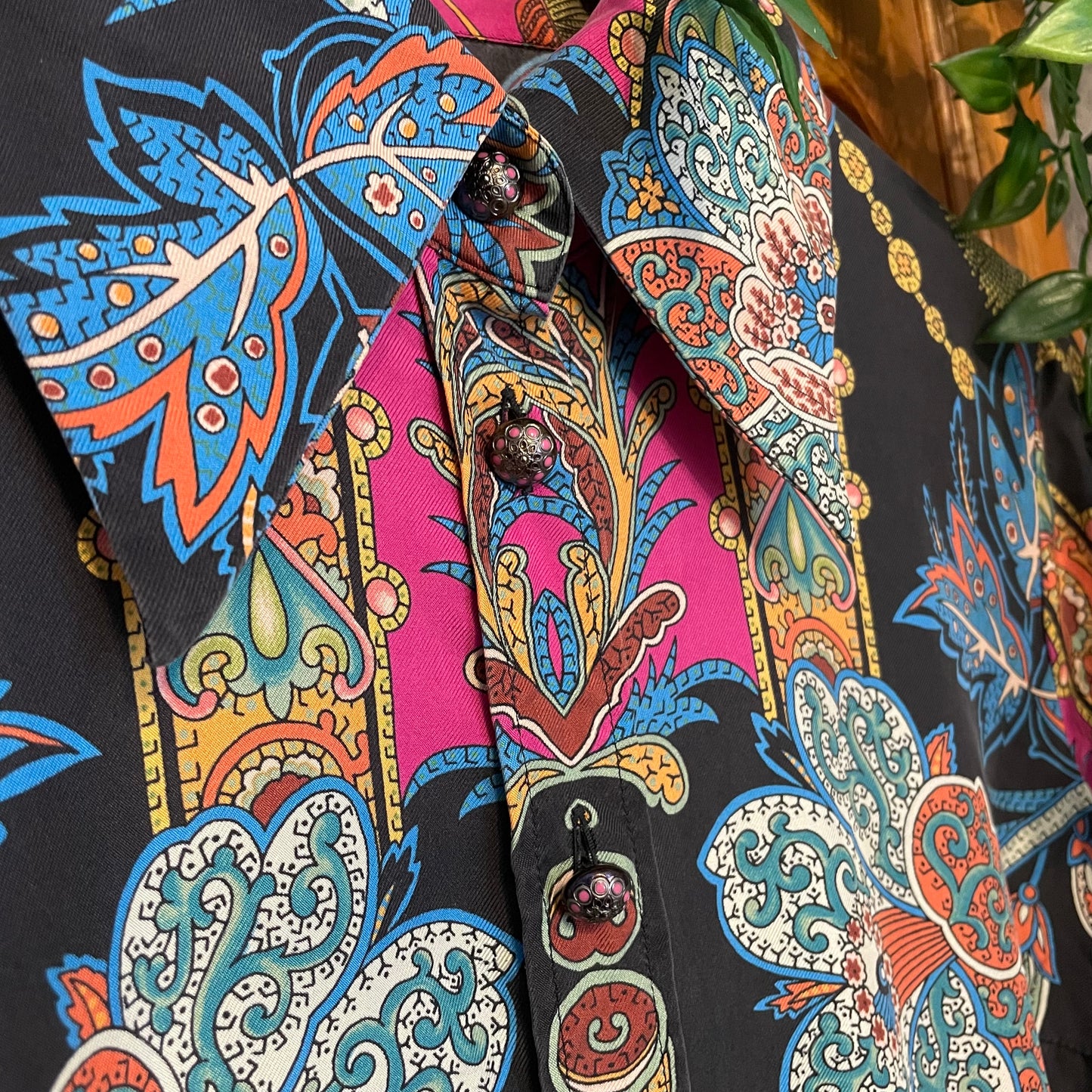 60s Silk Pattern Blouse