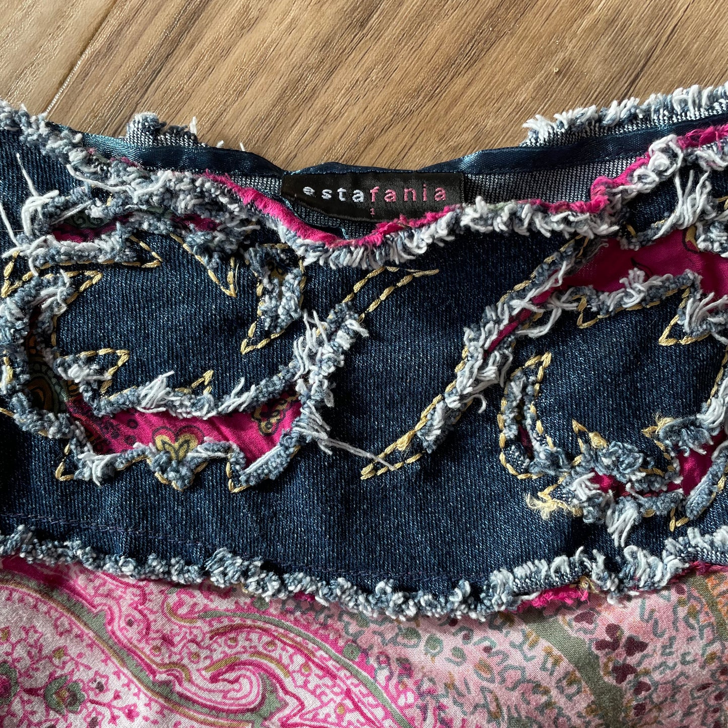 90s Denim / bohemian skirt