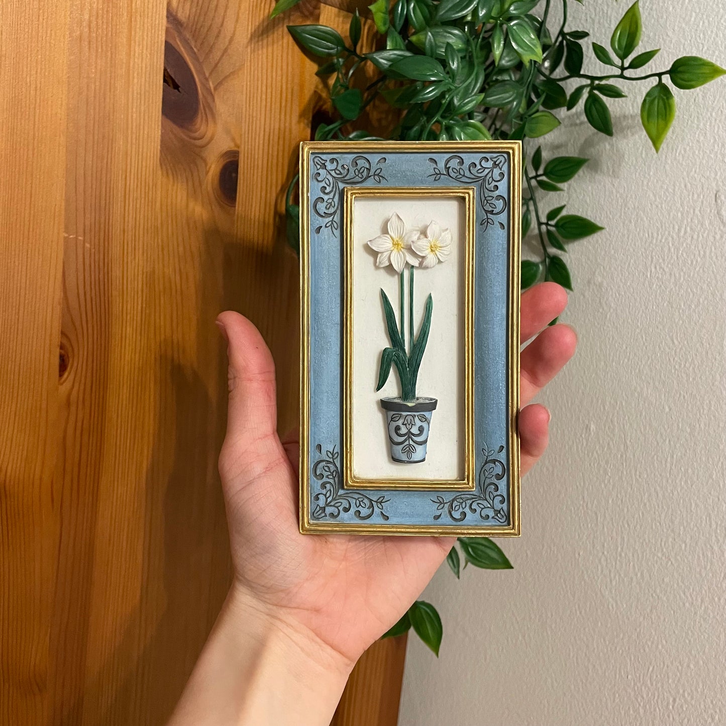 Set of 3 hand painted wall plaques