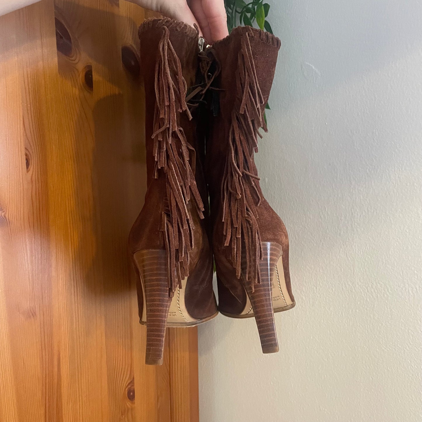 Suede Fringed Ankle Boots