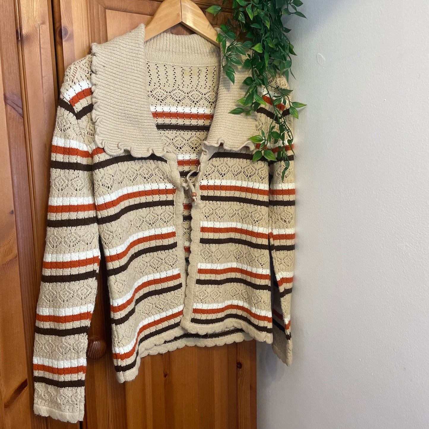 70s Striped Knit Cardigan