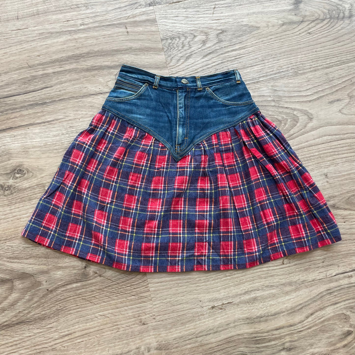 Tartan / Denim Skirt