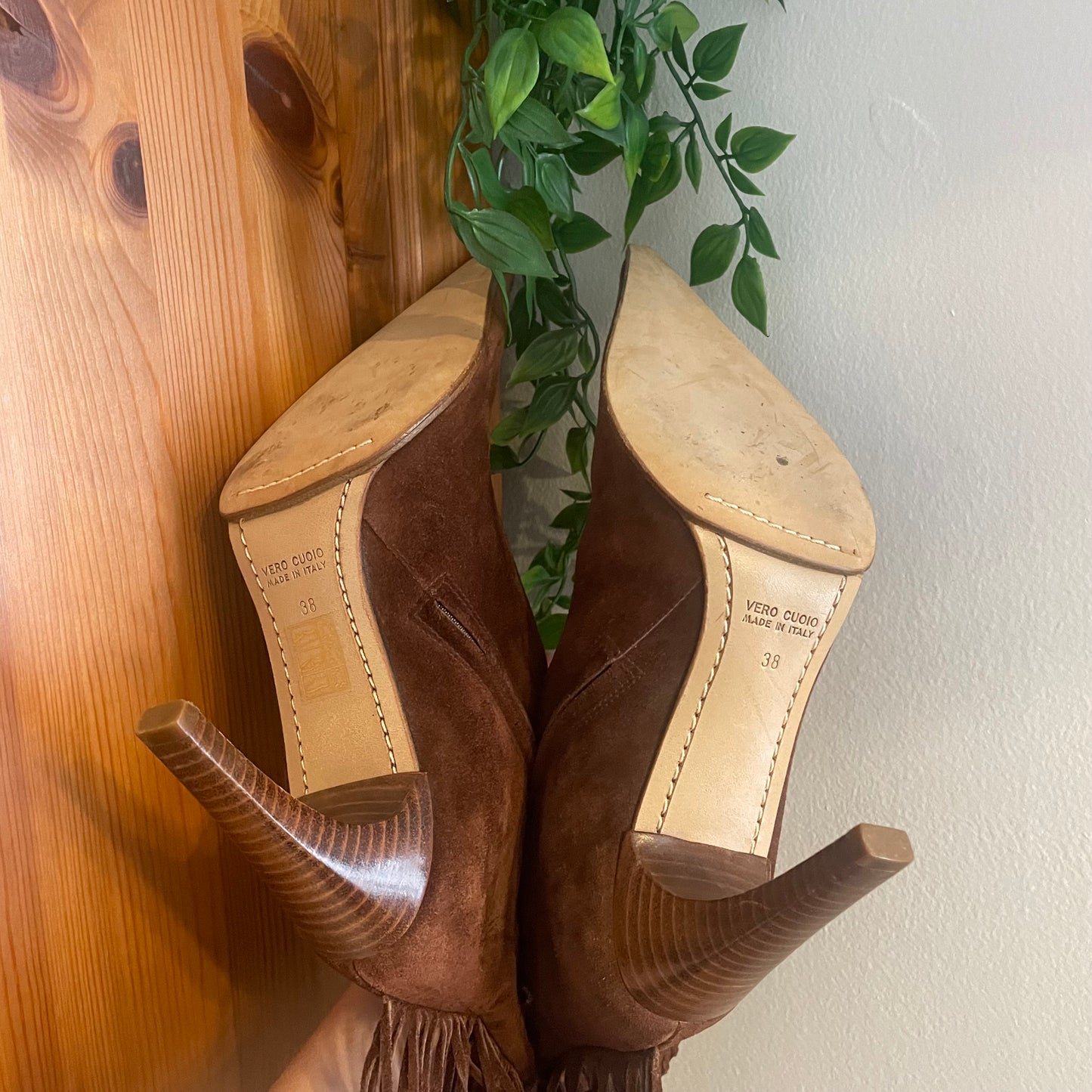 Suede Fringed Ankle Boots