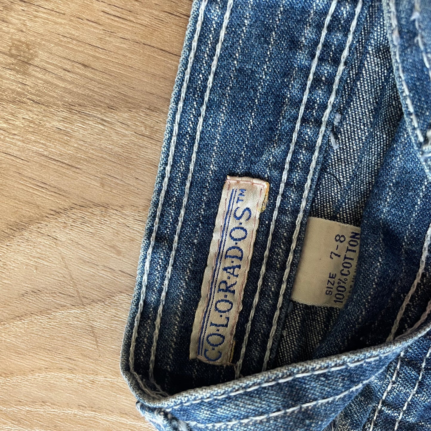 Striped straight leg jeans