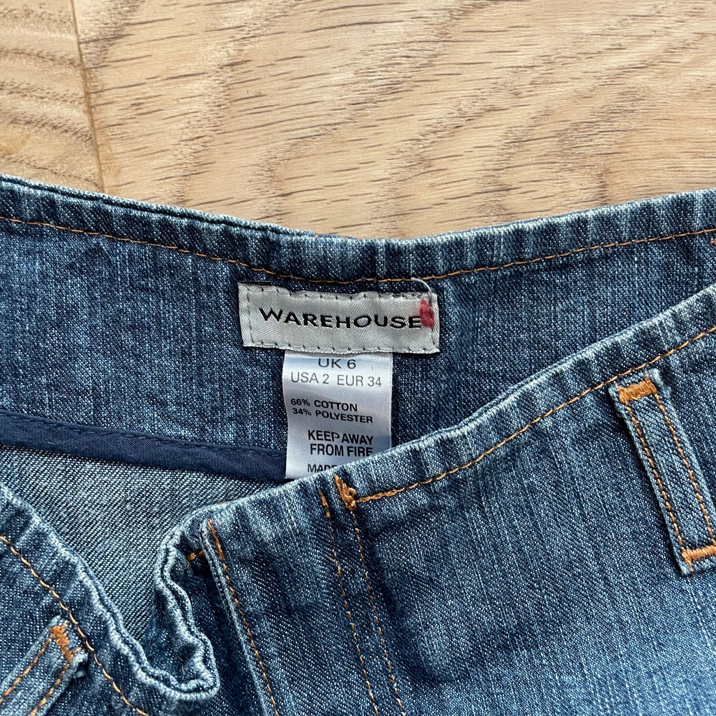 Warehouse mini denim skirt