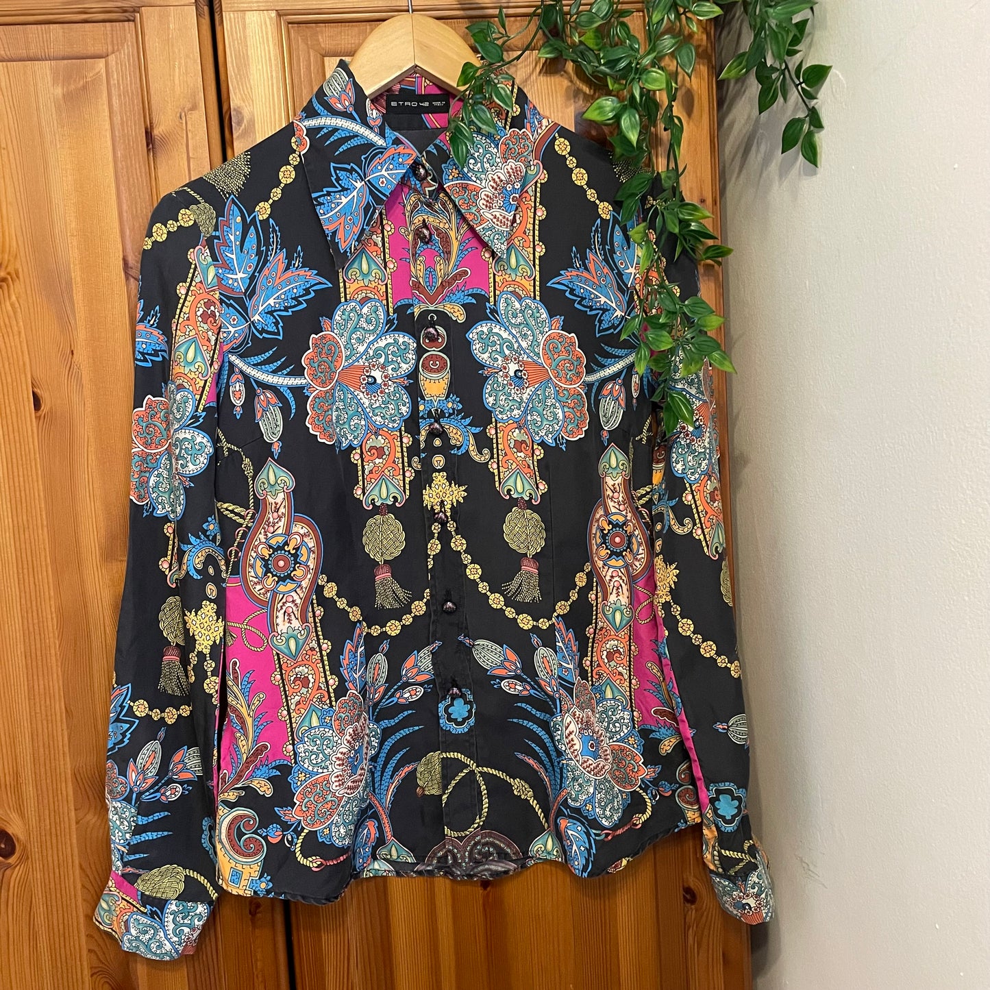 60s Silk Pattern Blouse
