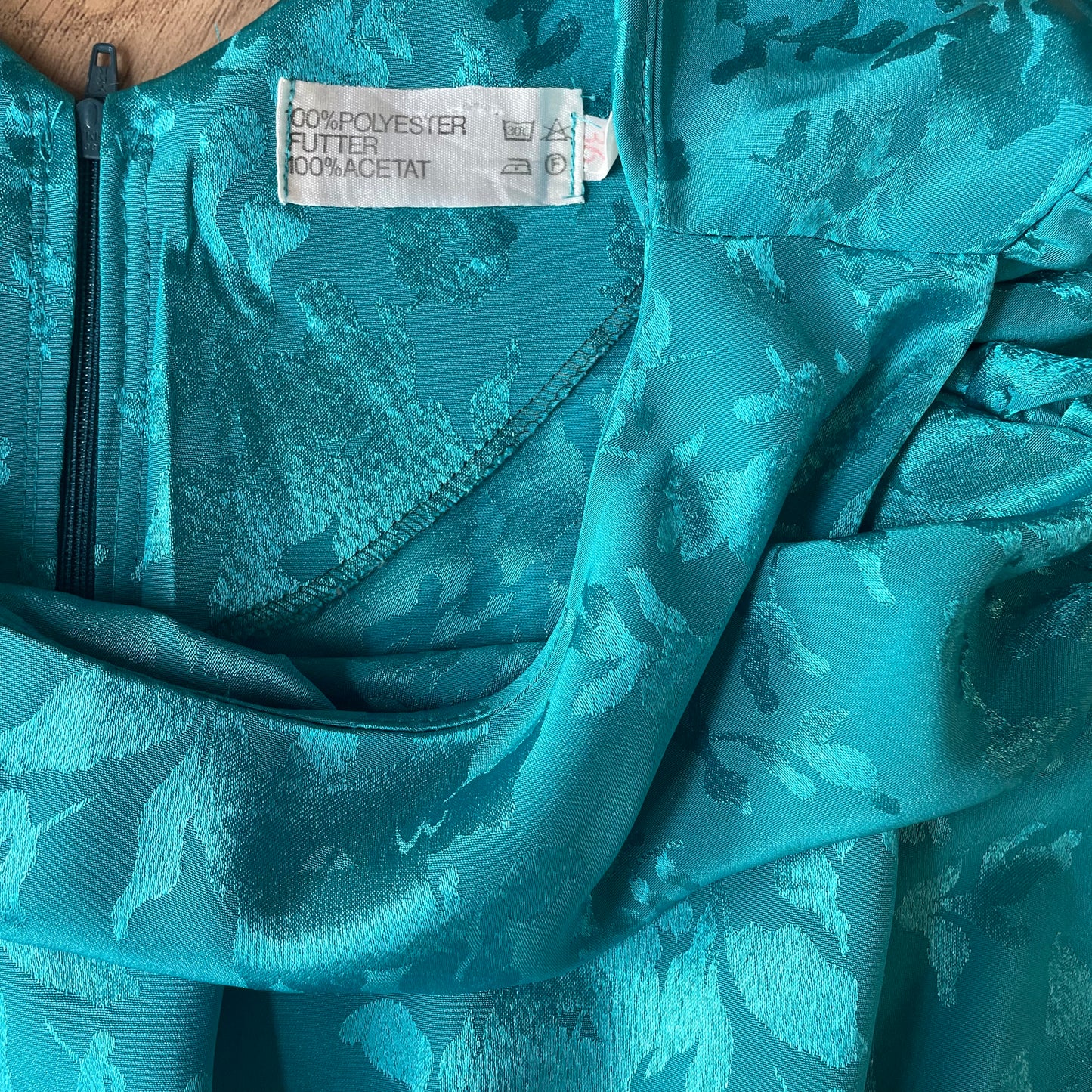 80s Teal Peplum Dress