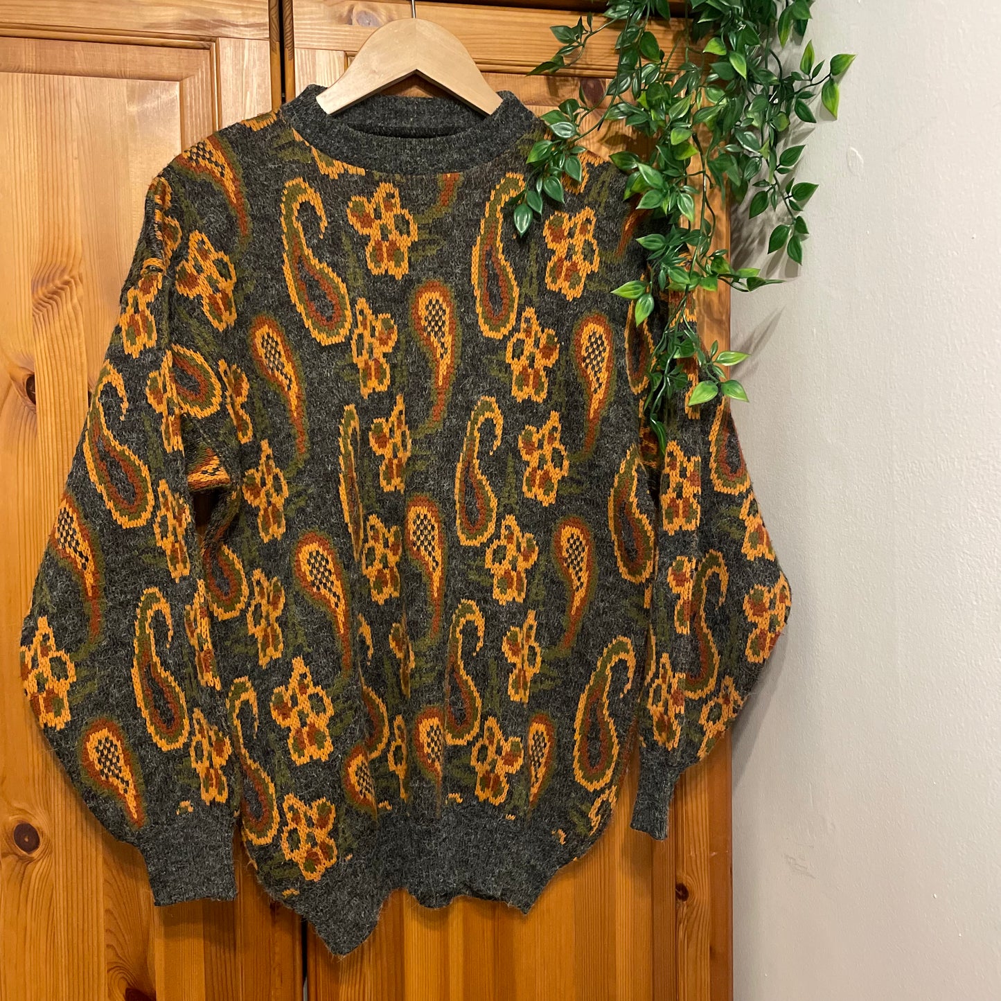 Mens 60s Paisley Wool Jumper