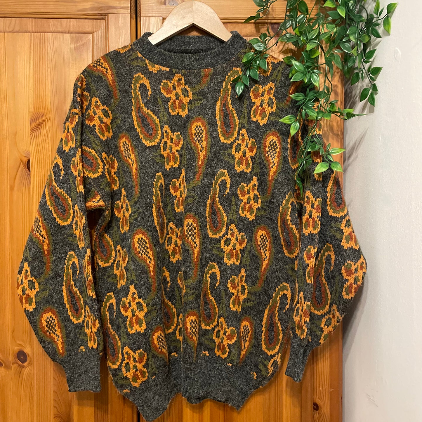 Mens 60s Paisley Wool Jumper