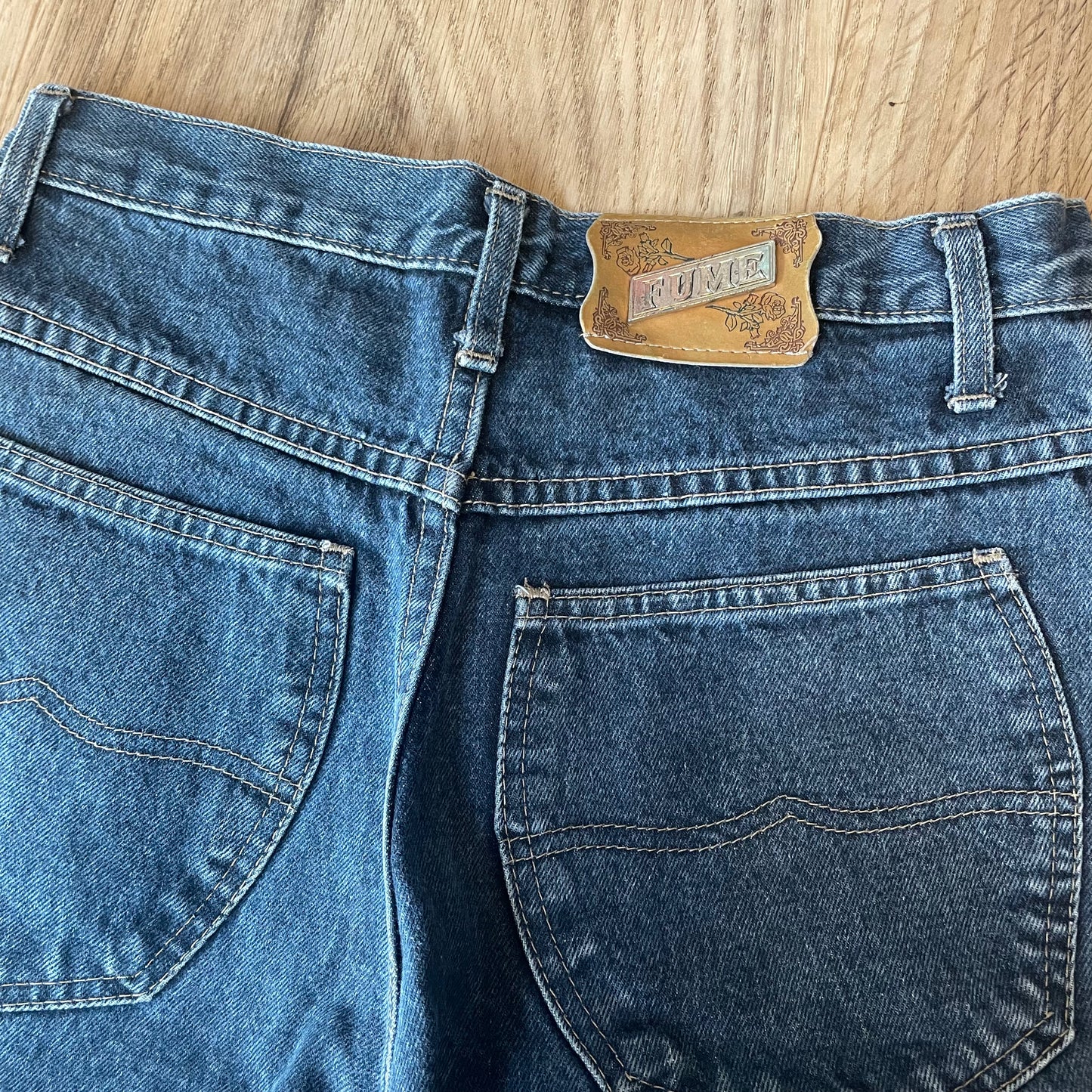 “Fume” dark denim mom jeans