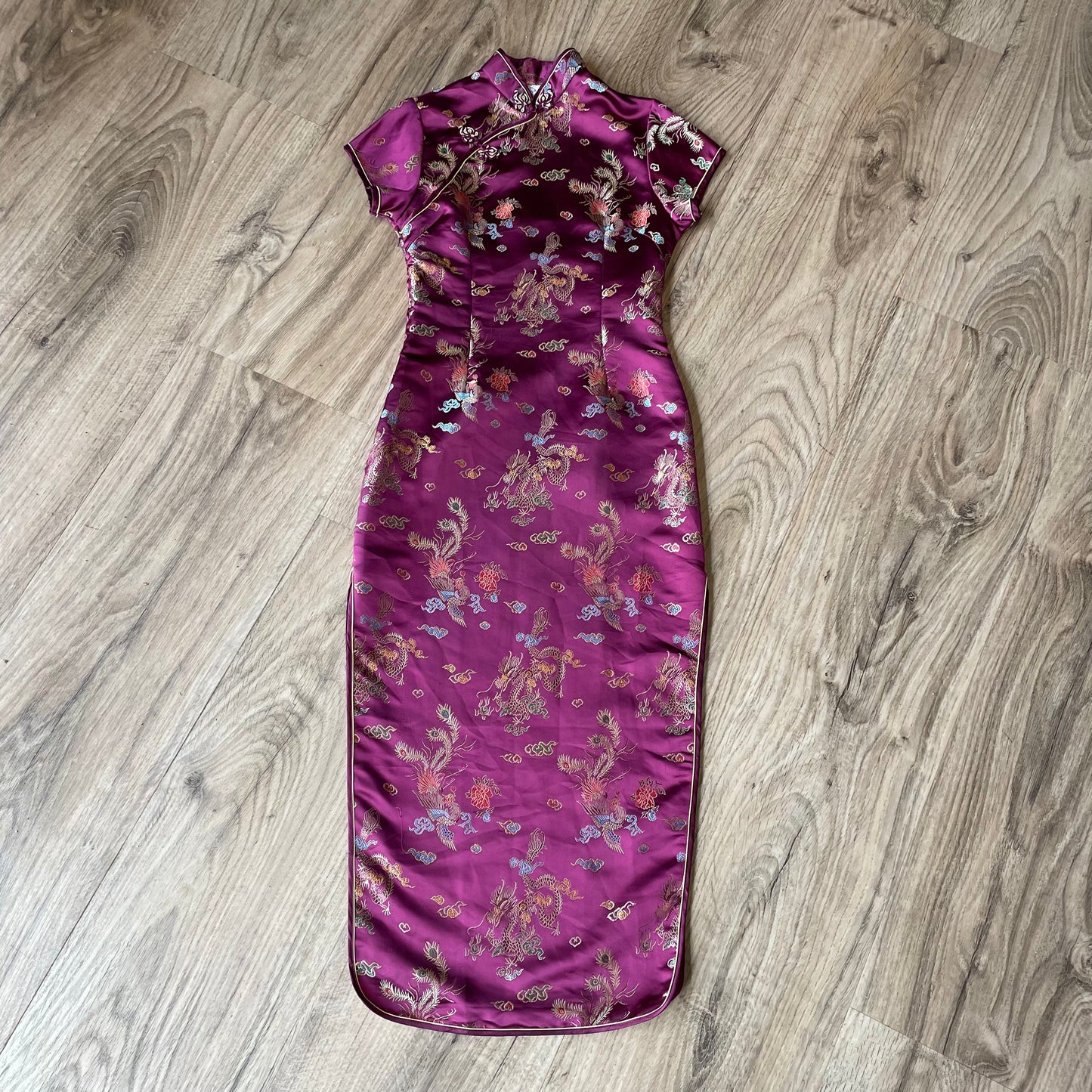 Oriental silk Midi Dress