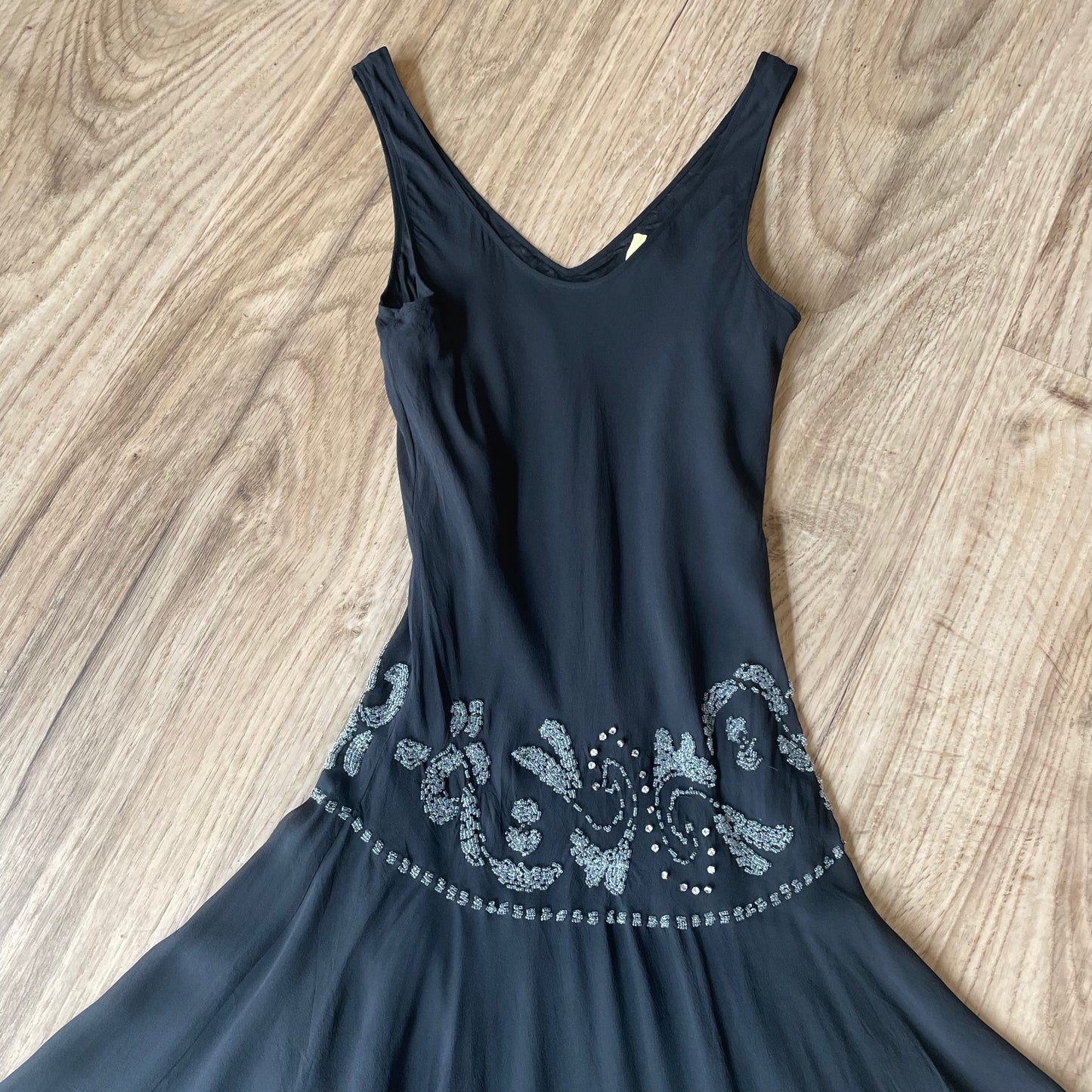 Black silk cocktail dress