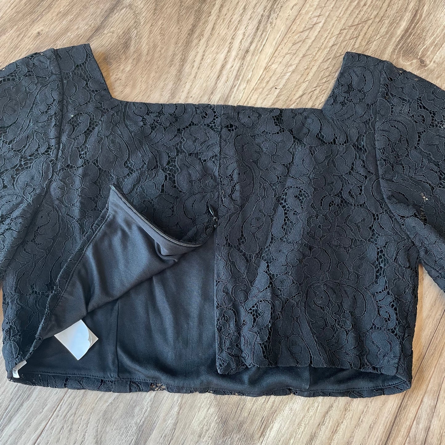 Black lace crop top