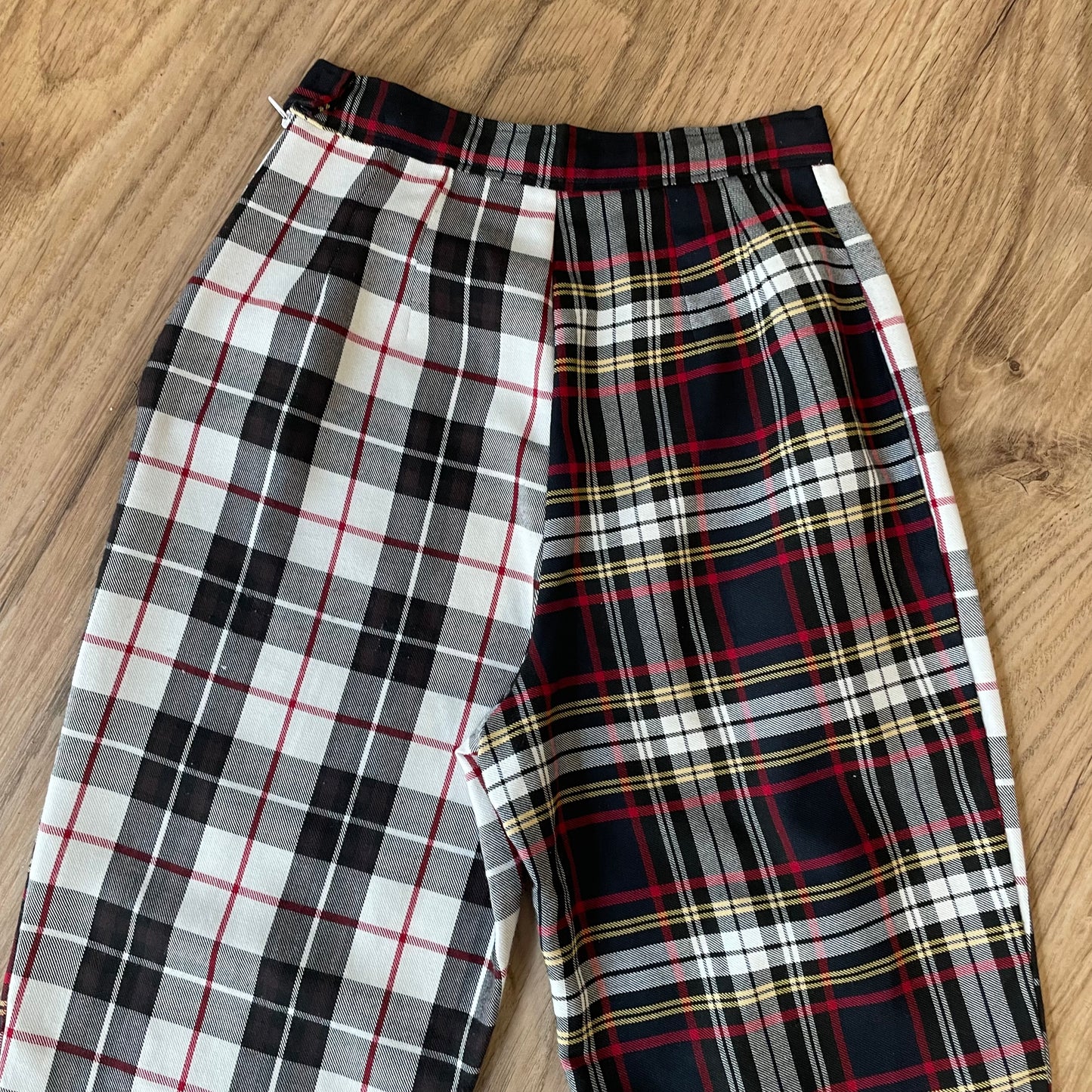 Tartan half and half trousers