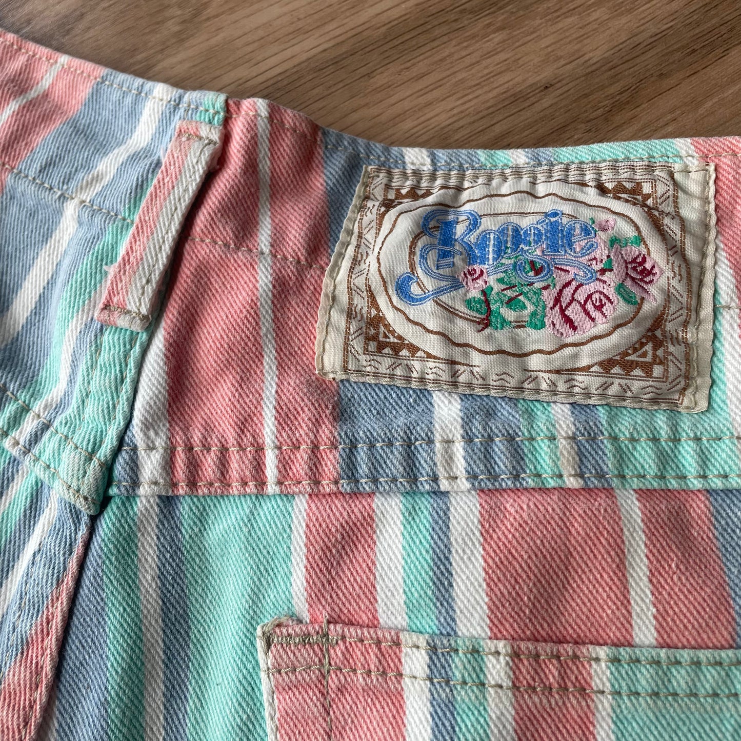 Striped Denim Shorts