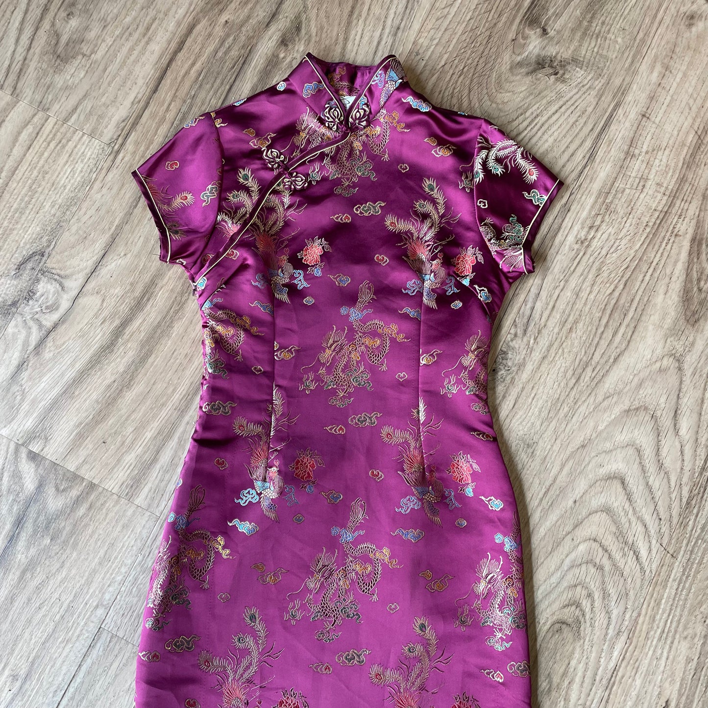 Oriental silk Midi Dress